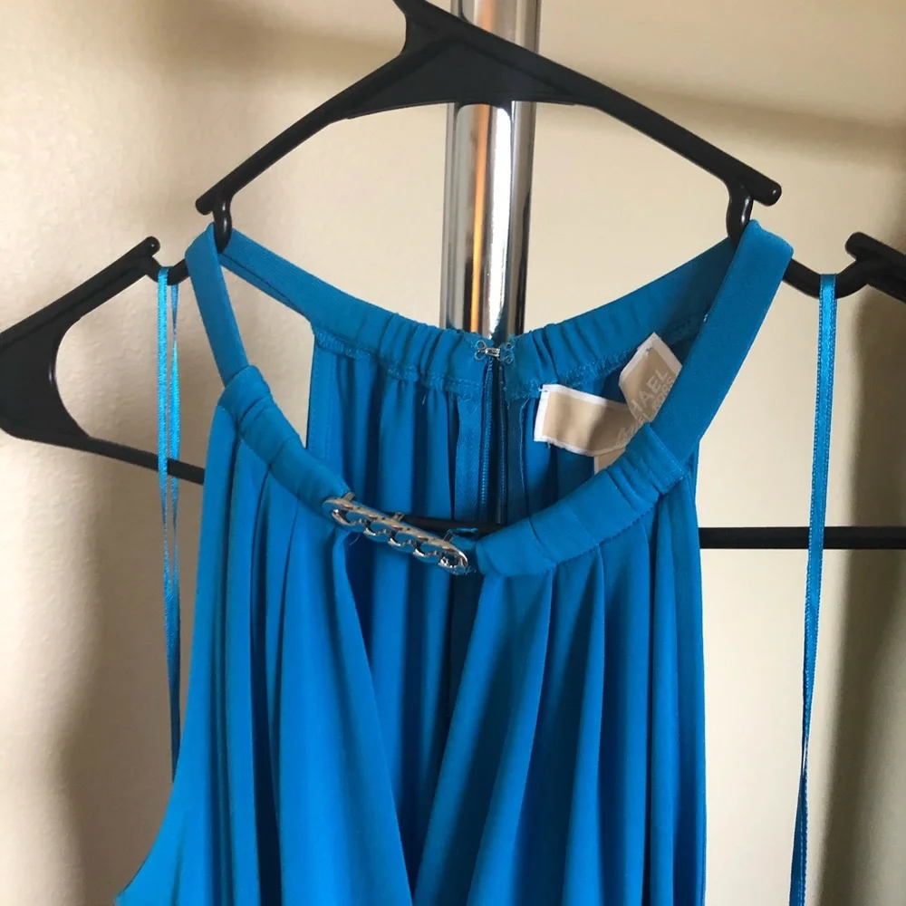 Michael Kors Blue High-Low Dress